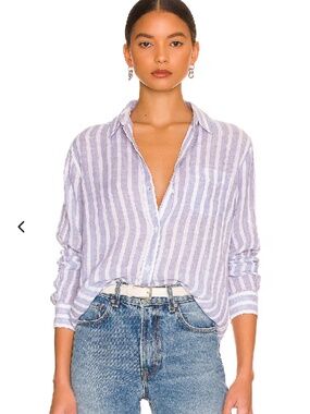 Brand New Iconic Rails Charli Linen Striped Shirt